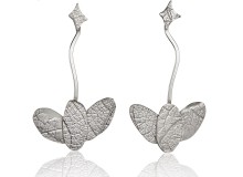 MYRTACEAE series embossed sterling silver earrings