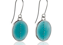 RESONATE earrings in silver and blue enamel