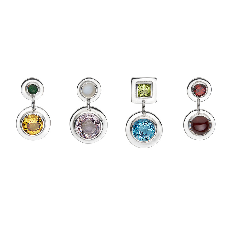VICKI earrings in sterling silver and semi-precious stones