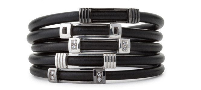 METRO RANGE – Gents sterling silver & neoprene bangles