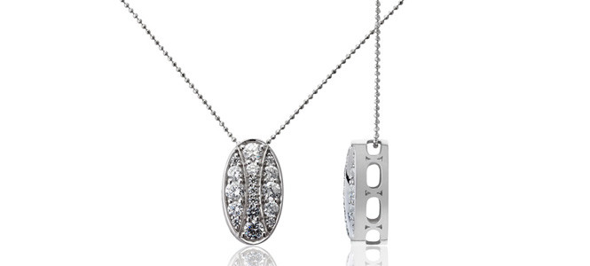 QUEEN HERA 18ct WG & diamond slider pendant