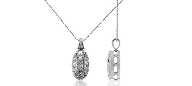 QUEEN HERA 18ct WG & diamond slider pendant