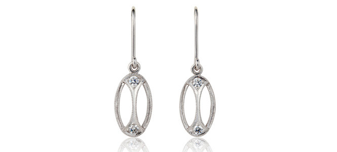 LITTLE HERA 18ct white gold and diamond earrings