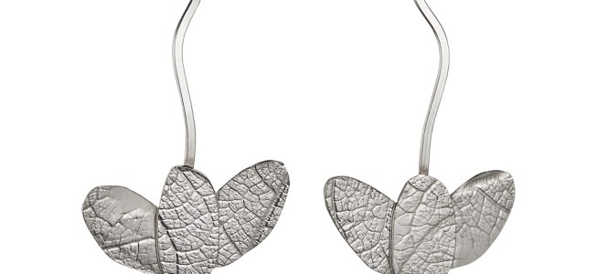 MYRTACEAE series embossed sterling silver earrings
