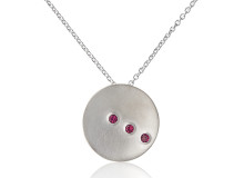 TILT pendant in sterling silver and rhodolite